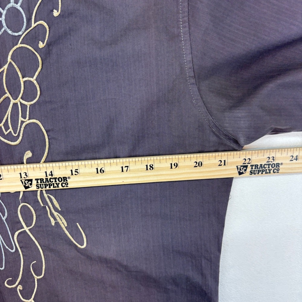 King N Jack Tunic Shirt‎ Mens XL Charcoal Gray Excellent Embroidered Boho Henley - Picture 5 of 6